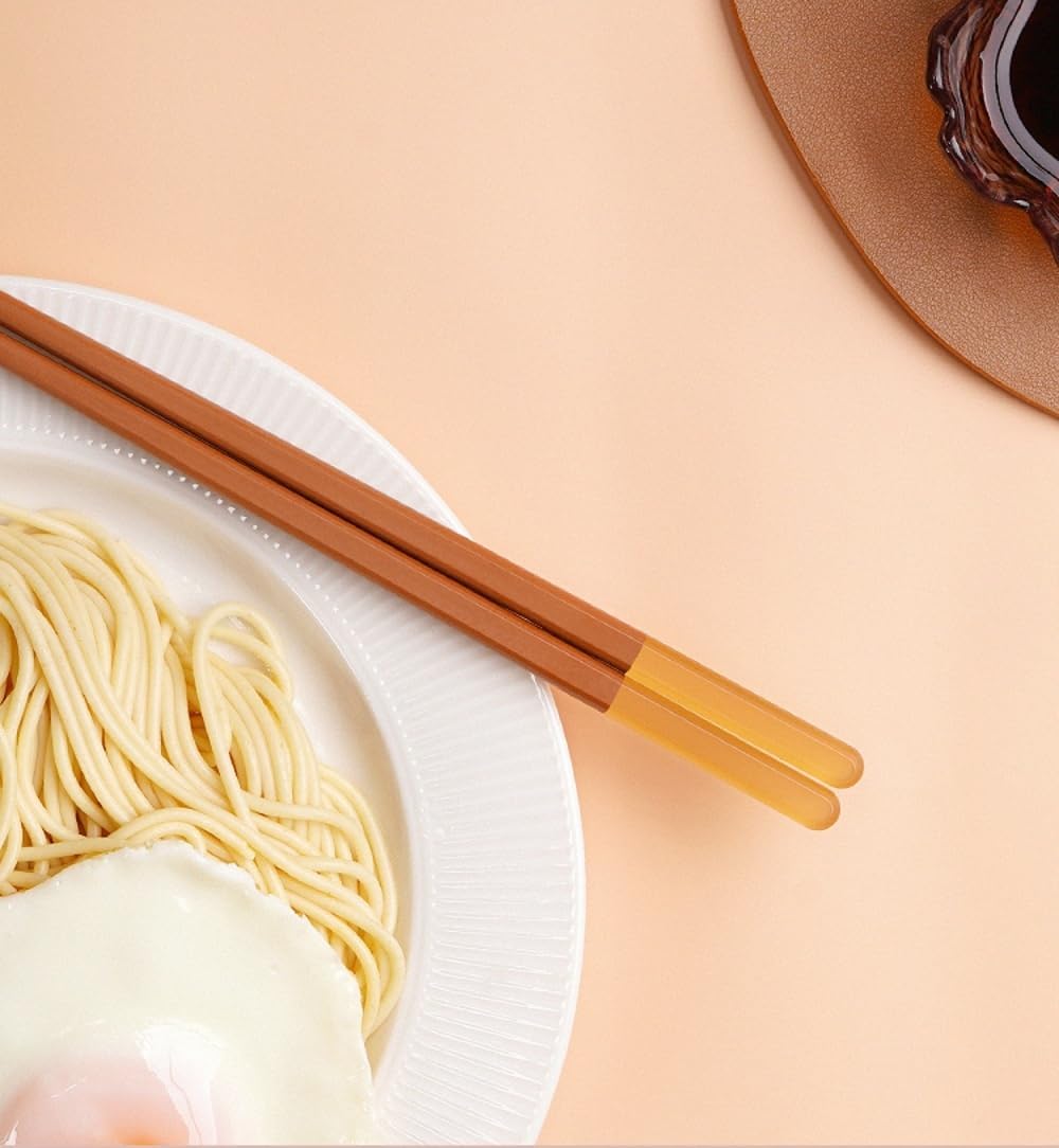 Modern Design Chopsticks - Reusable, Dishwasher Safe, Non-Slip Fiberglass, Ice Fog Multi Color, 5 Pairs, 9.5in/24cm, Great for Chinese, Japanese, Korean Cuisine - Image 2